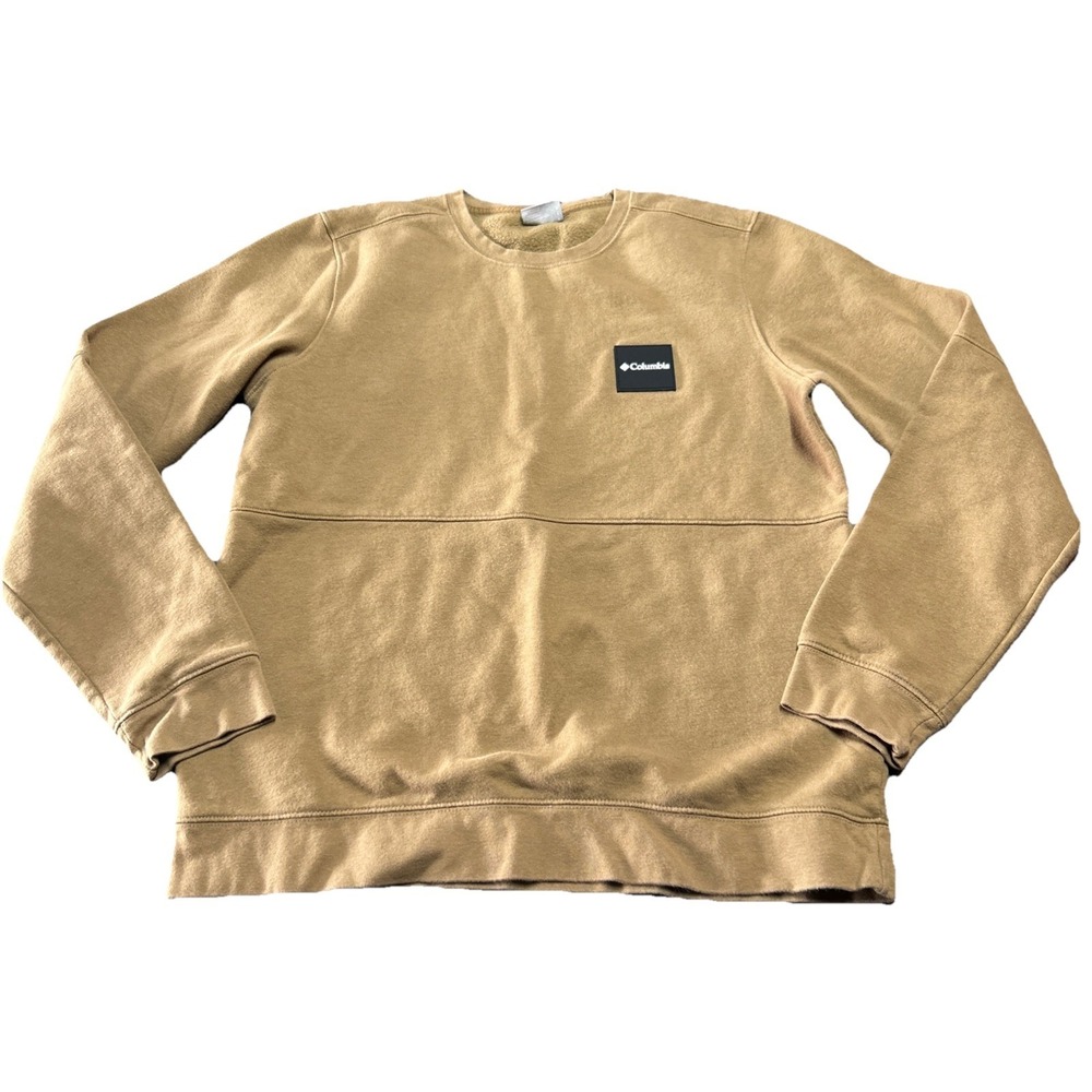 Columbia Hawkins Cliff Mens Size S Tan Crew Sweatshirt